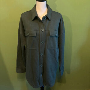 Women's LAZYPANTS Green XL Utility Jacket Shacket